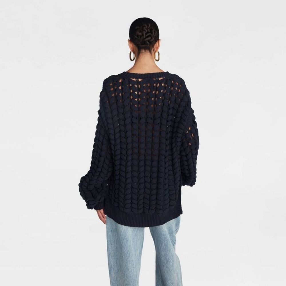 KBB by Kahlana - Women's Pullover Sweater 'The Chunk Navy Blue - Picture 2 of 3